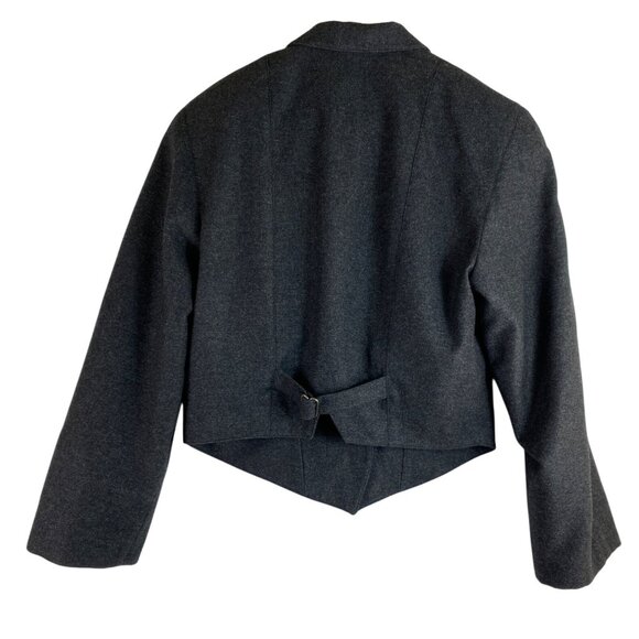 Vintage Bandberger Wool Blend Blazer Jacket Size 4 Dark Gray Classic Luxury 80's - Picture 2 of 4